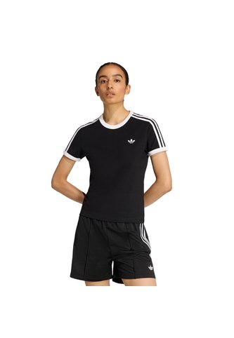 Camiseta Negra Adidas 3 Rayas Mujer adidas Originals