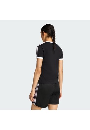 Camiseta Negra Adidas 3 Rayas Mujer