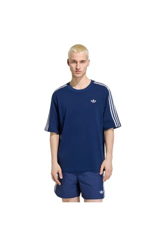 Camiseta Azul Adidas Adicolor 3 Rayas Oversize Hombre adidas Originals
