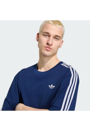 Camiseta Azul Adidas Adicolor 3 Rayas Oversize Hombre