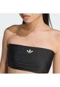 Top Negro Adidas Entubado 3 Rayas Mujer de adidas Originals