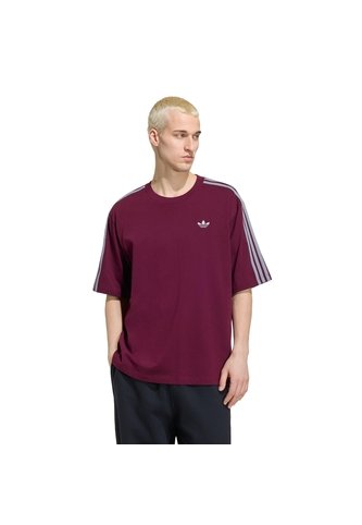 Camiseta Vinotinta Adidas Adicolor 3 Rayas Oversize Hombre adidas Originals