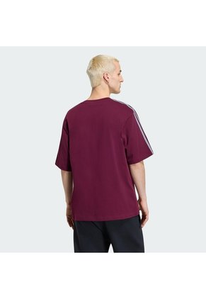 Camiseta Vinotinta Adidas Adicolor 3 Rayas Oversize Hombre