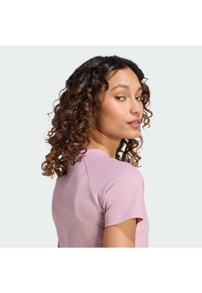 Camiseta Morada Adidas Essentials Ceñida Mujer