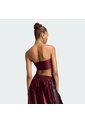 Top Vinotinto Adidas Entubado 3 Rayas Mujer de adidas Originals