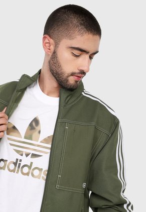 Chaqueta Verde Oliva-Blanco adidas Originals
