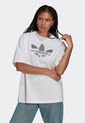 Camiseta Blanco-Gris adidas Originals Trifolio Adicolor de adidas Originals