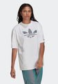 Camiseta Blanco-Gris adidas Originals Trifolio Adicolor de adidas Originals
