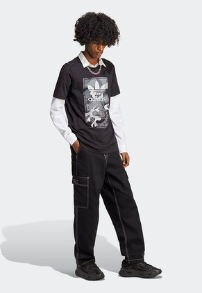 Camiseta Negro-Gris-Blanco adidas Originals Camo Lengüeta