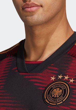 Camiseta Negro-Vinotinto-Dorado adidas Performance Visitante Alemania 2022