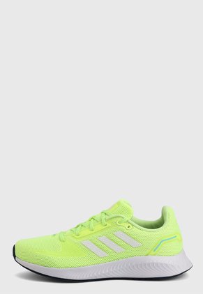 Tenis Running Verde Neón-Blanco adidas Performance Run Falcon 2.0
