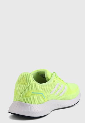 Tenis Running Verde Neón-Blanco adidas Performance Run Falcon 2.0