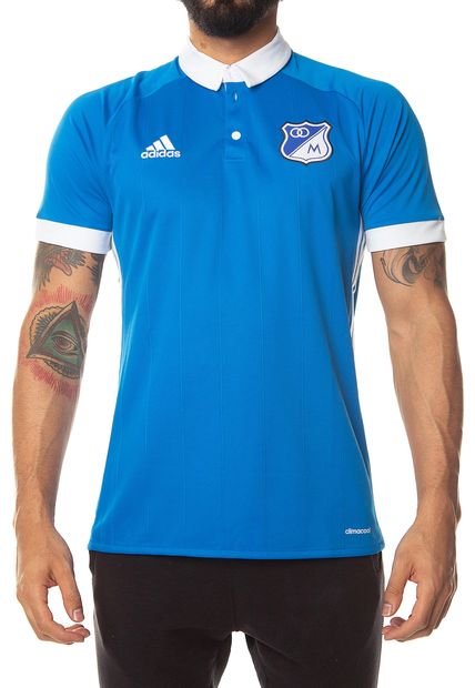 Camiseta Polo Millonarios FC Azul Blanco adidas Performance Mil H Jby Compra Ahora Dafiti Colombia