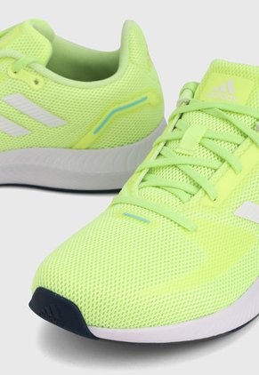 Tenis Running Verde Neón-Blanco adidas Performance Run Falcon 2.0