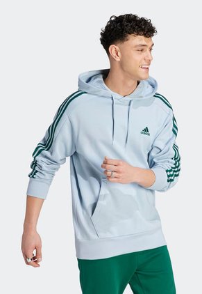 Hoodie Celeste-Verde adidas Performance Essentials 3 Rayas