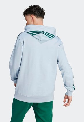 Hoodie Celeste-Verde adidas Performance Essentials 3 Rayas