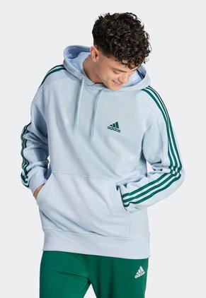 Hoodie Celeste-Verde adidas Performance Essentials 3 Rayas