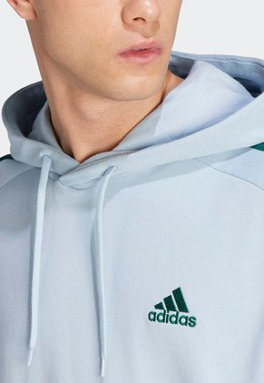 Hoodie Celeste-Verde adidas Performance Essentials 3 Rayas