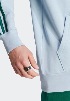 Hoodie Celeste-Verde adidas Performance Essentials 3 Rayas