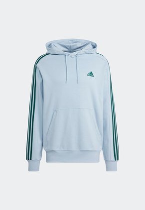 Hoodie Celeste-Verde adidas Performance Essentials 3 Rayas