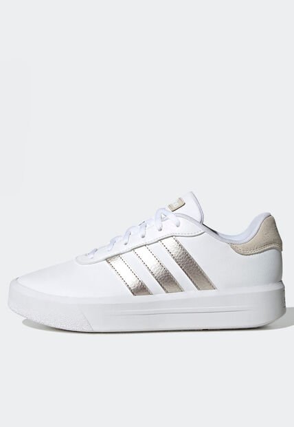Tenis Lifestyle Blanco-Plateado-Beige adidas Performance Court Plataforma