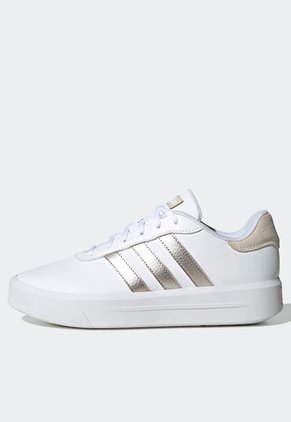 Tenis Lifestyle Blanco-Plateado-Beige adidas Performance Court Plataforma