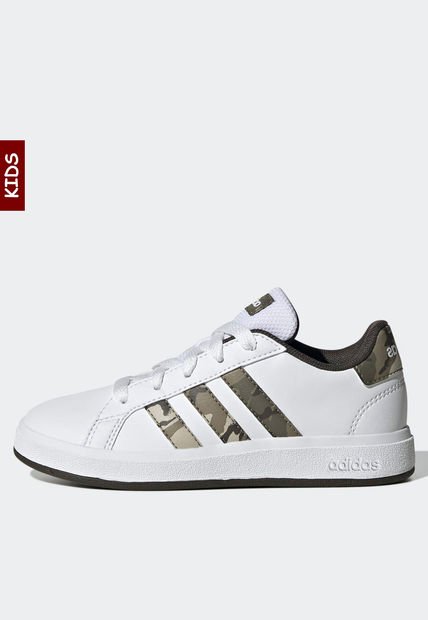 Tenis Lifestyle Blanco-Verde Oliva-Beige adidas Performance Grand Court