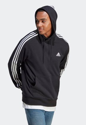 Hoodie Negro-Blanco adidas Performance Essentials 3 Rayas