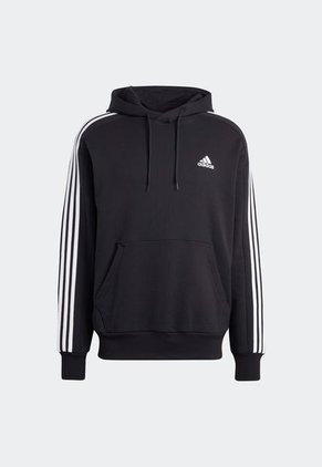 Hoodie Negro-Blanco adidas Performance Essentials 3 Rayas