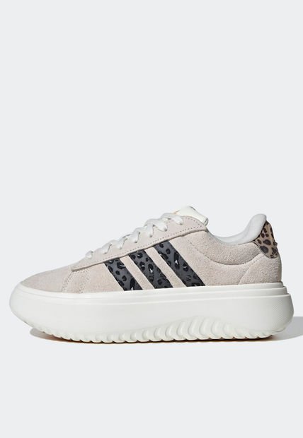 Tenis Lifestyle Beige-Marfil-Gris adidas Performance Grand Court Platform