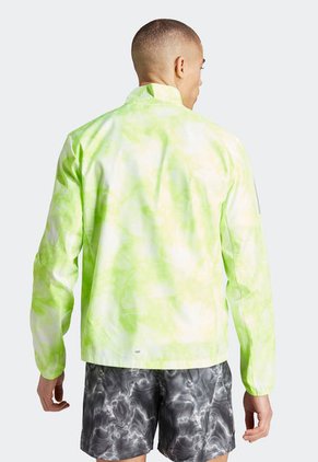 Chaqueta Rompevientos Verde Neón-Plateado-Blanco adidas Performance Own The Run