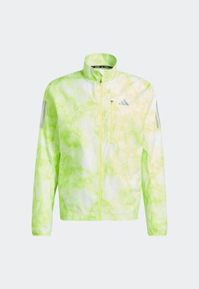 Chaqueta Rompevientos Verde Neón-Plateado-Blanco adidas Performance Own The Run