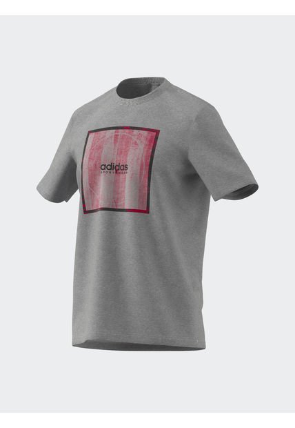 Camiseta Gris-Rojo-Negro adidas Performance Tiro Box Graphic