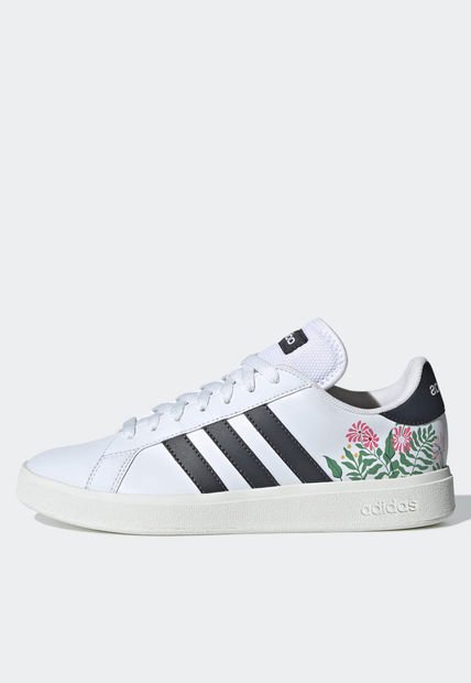 Tenis Lifestyle Blanco-Negro-Verde adidas Performance Grand Court Base 2.0