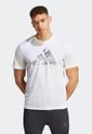 Camiseta Blanco-Azul-Negro adidas Performance Graphic Hiit Slogan de adidas Performance