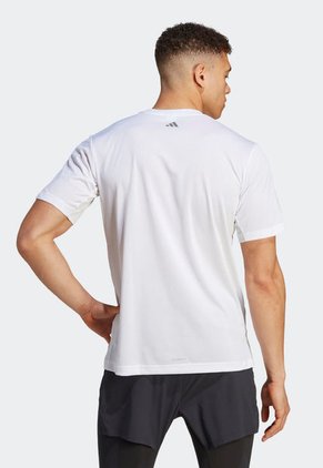Camiseta Blanco-Azul-Negro adidas Performance Graphic Hiit Slogan