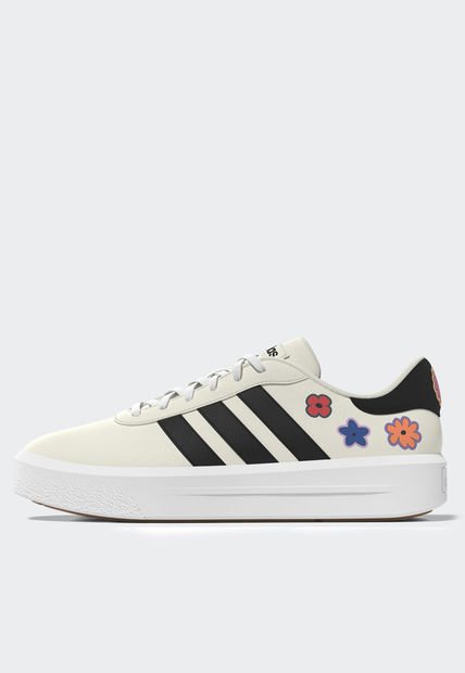 Tenis Lifestyle Marfil-Negro-Multicolor adidas Performance Court Plataforma