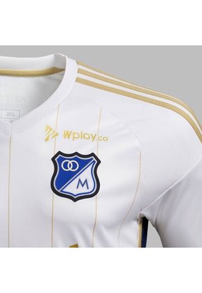 Camiseta Adidas Kids Millonarios  25 2da Blanco-Dorado