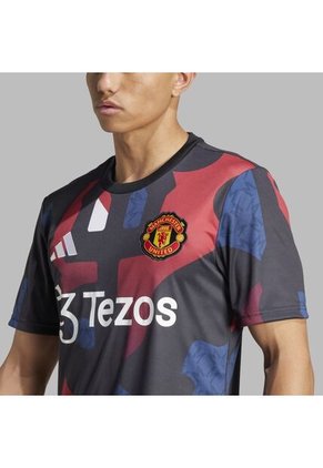 Camiseta Adidas Hombre Mufc Prepartido-Negro-Multicolor