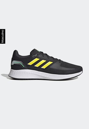 Tenis Running Gris-Blanco-Amarillo adidas Performance Run Falcon 2.0