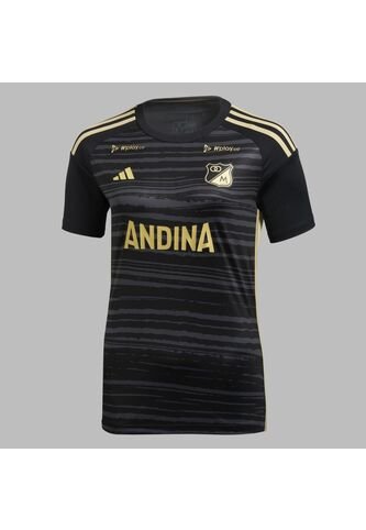 Camiseta Adidas Mujer 3ra Millonarios 2024 - Negro-Dorado adidas Performance