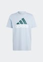 Camiseta Azul Grisáceo-Verde-Blanco adidas Performance Essentials Logo Grande de adidas Performance