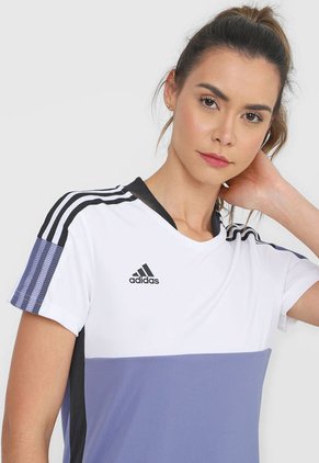 Camiseta Blanco-Azul-Negro adidas Performance Tiro Jersey