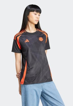 Camiseta Negro-Coral Neón adidas Performance Visitante Selección Colombia 24