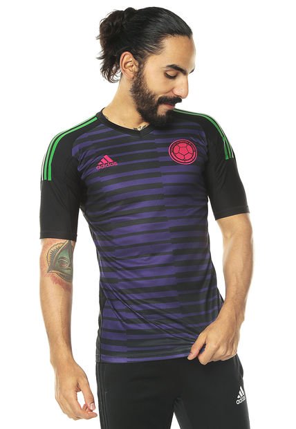 Camiseta Selección Colombia Negra-Morada-Verde adidas Performance FCF H GK JSY - Ahora | Dafiti Colombia