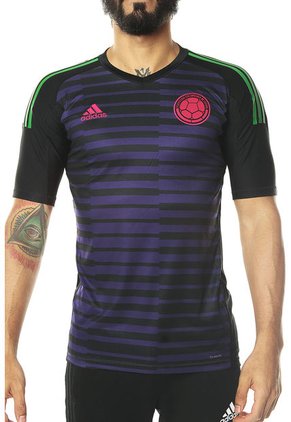 Camiseta Selección Colombia Negra-Morada-Verde adidas Performance FCF H GK JSY