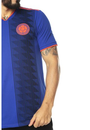 Camiseta Selección Colombia Azul Royal-Naranja Neón adidas Performance FCF A AU JSY