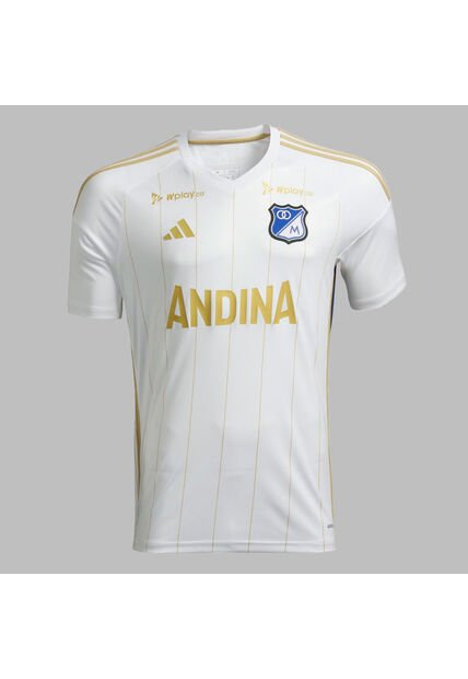 Camiseta Adidas Kids Millonarios  25 2da Blanco-Dorado