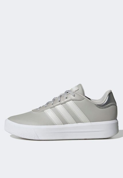 Tenis Lifestyle Gris-Blanco-Plateado adidas Sportswear Court Platform