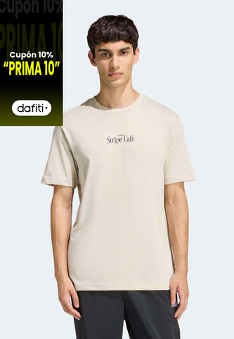 Camiseta adidas Sportswear Graphic Coffee Cafe Donut Box Beige adidas Performance